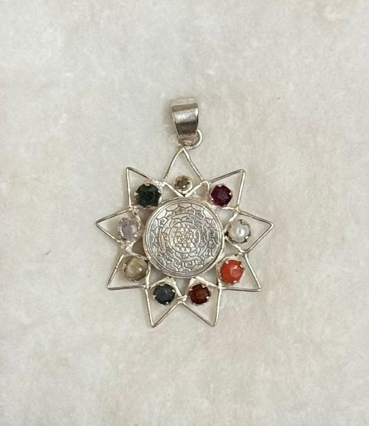 Shri Yantra Navratan Pendant